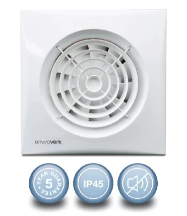 Envirovent Silent 100 Axial Extractor Fan With Backdraught Shutters - White - SIL100S 5 Envirovent Silent 100 Axial Extractor Fan With Backdraught Shutters - White - SIL100S - Image 3