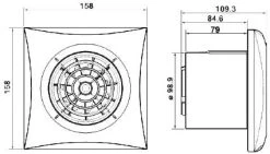 Envirovent Silent 100 Whisper Quiet Toilet & Bathroom Fan With Humidistat & Timer - SIL100HT -Ventilation System silent100 dims 2